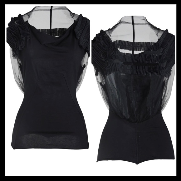 Rick Owens Sold Out Tull Blouse Sheer with Ruffles - IT 40 / Small / 4 - Picture 14 of 15